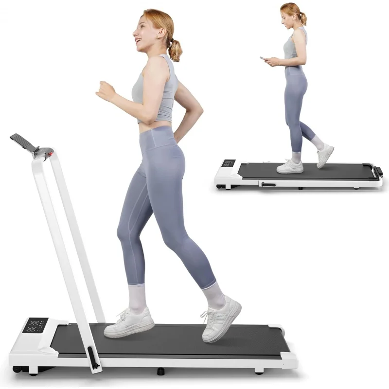 

2 in 1 Foldable Treadmill 3.0HP Under Desk Treadmill Electric Walking Pad with APP Remote Control and LED Display Indoor Treadmi