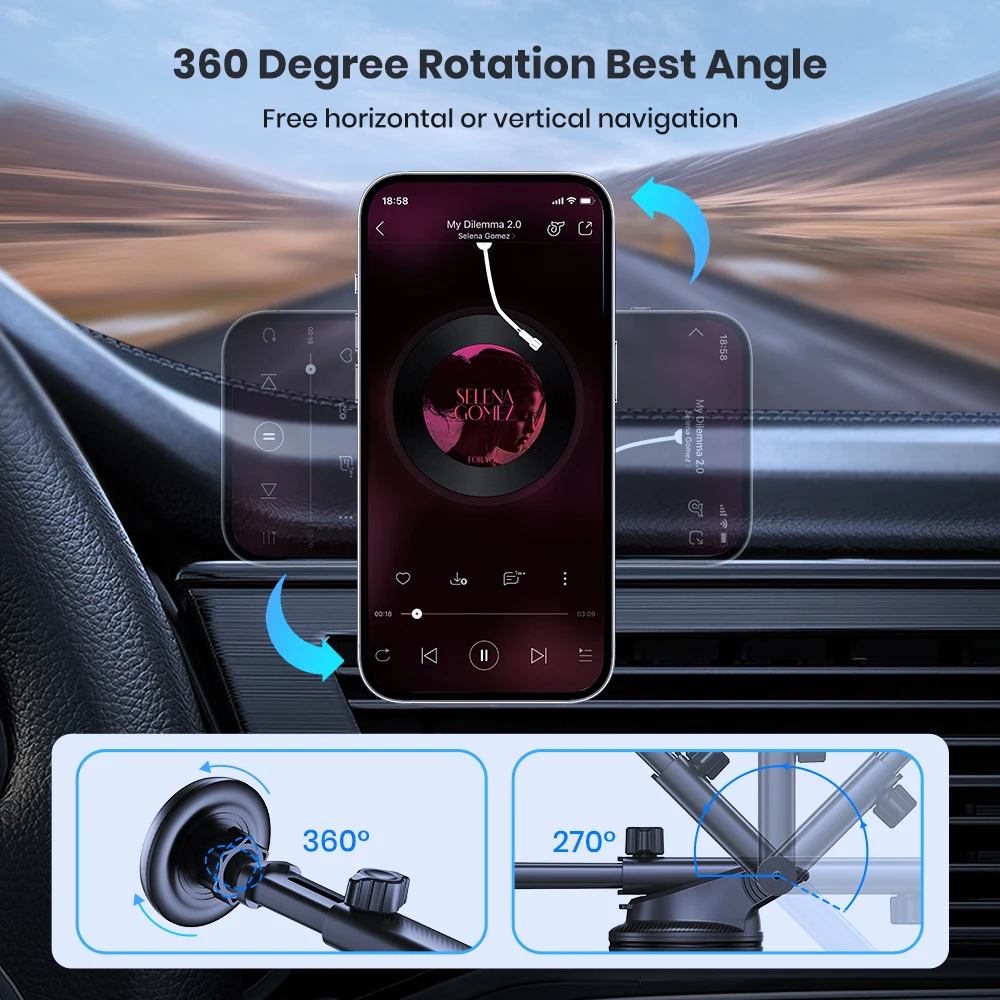 Fits MagSafe Car Mount for Universal Dashboard, Magnetic Phone Holder for Car,Su