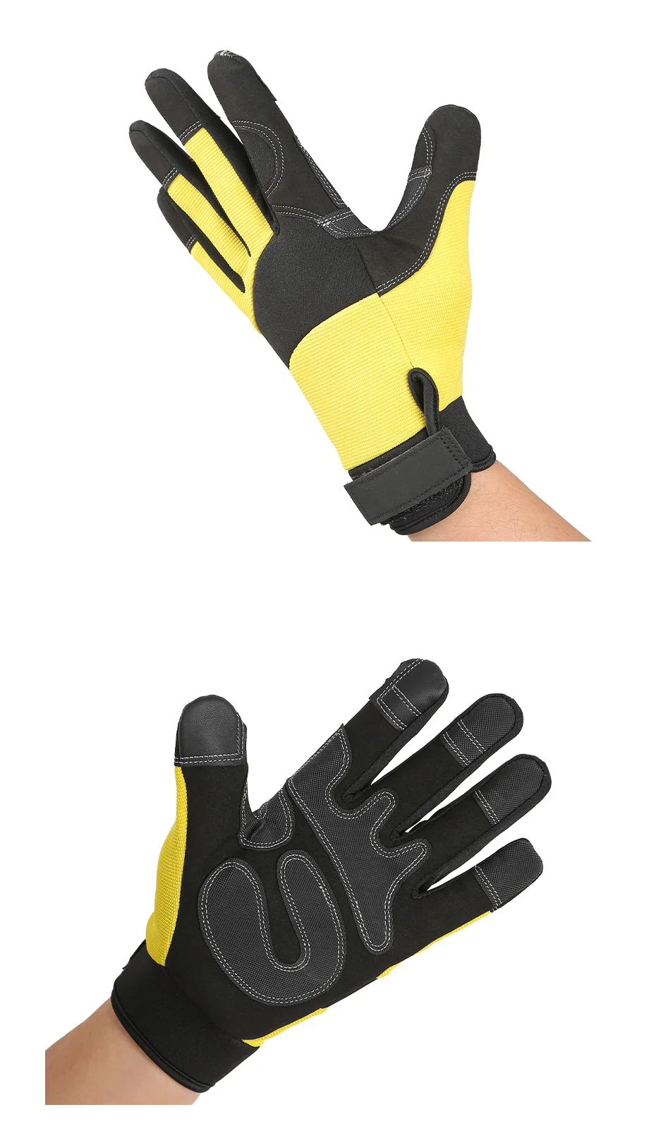 Outdoor-Handschuhe Sport Voll finger Rindsleder Klettern Downhill Wandern Anti-Rutsch-Verschleiß widerstands fähige Fahr handschuhe – Detail 2