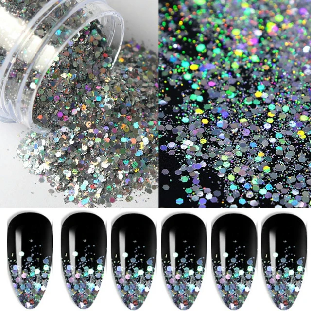 Holographic Chunky Glitter Sequins For Nail Art Decorations Mix Laser  Hexagon Shape Sparkly 3d Flakes Paillette Nail Accessories - Rhinestones &  Decorations - AliExpress