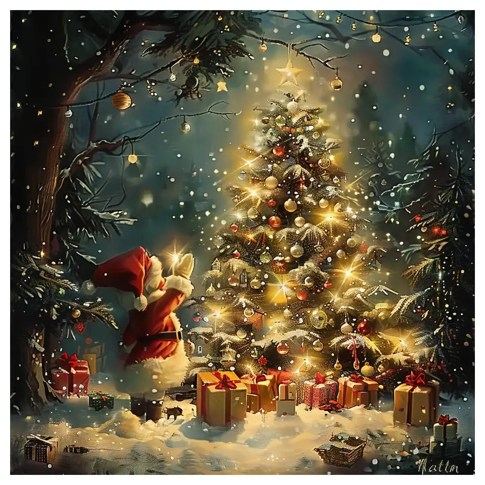 クリスマスツリー 50X50CM/19.7インチ クロスステッチキット diy 11CT