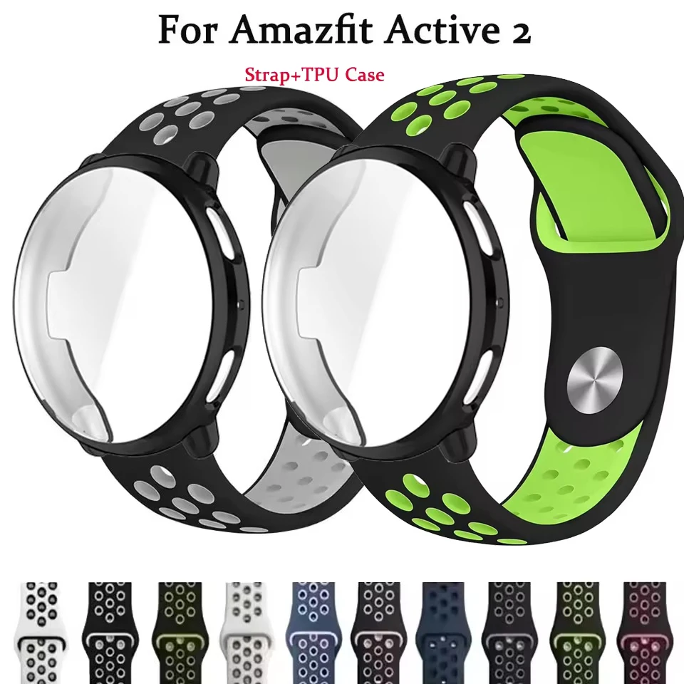 Silicone Breathable Strap with Screen Protective Cover and Wristband