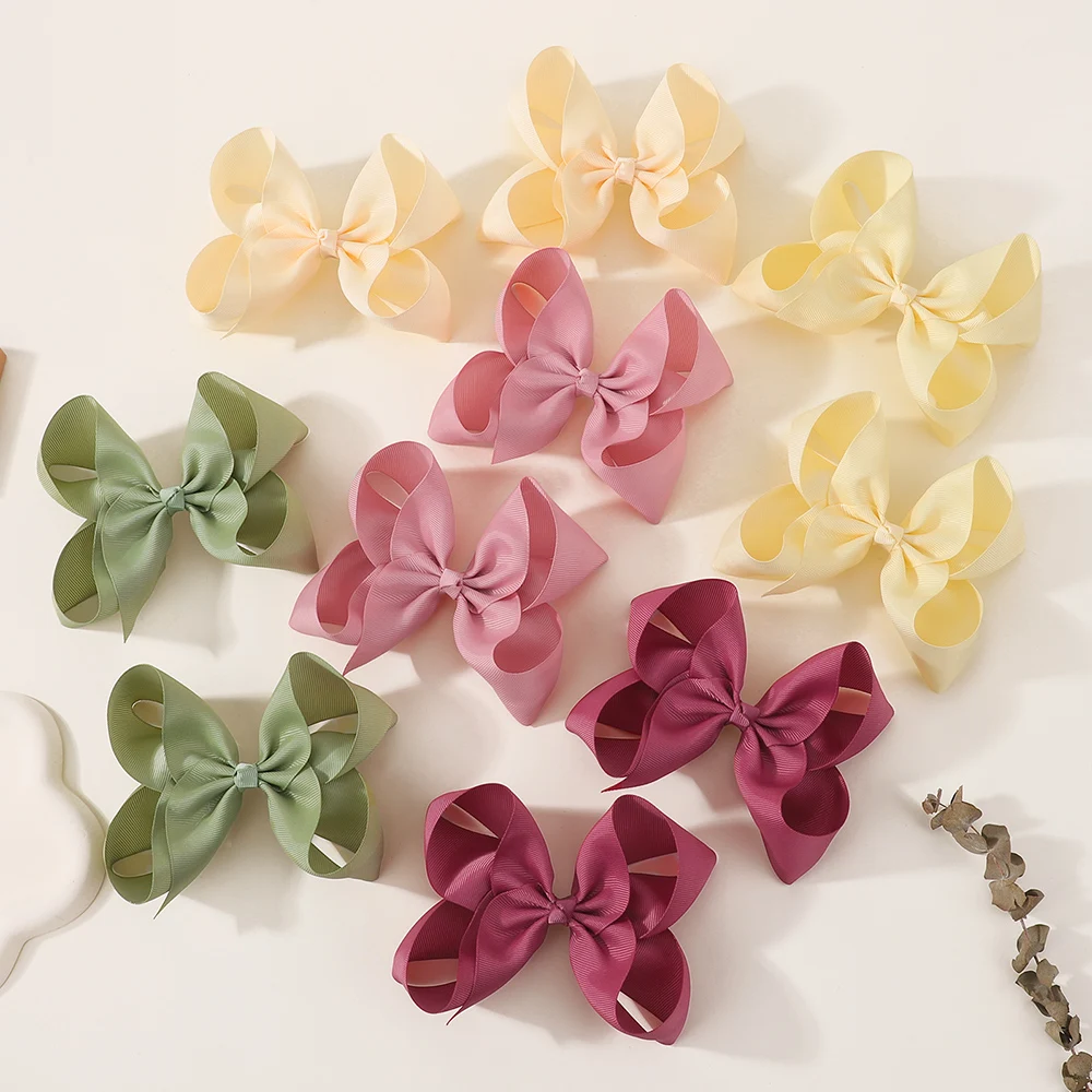 BABY BOWS 1Pcs 6inch Solid Colors Grosgrain Ribbon Hair Clips for Girls Large Hairpins Boutique Barrettes Kids Hair Accessories