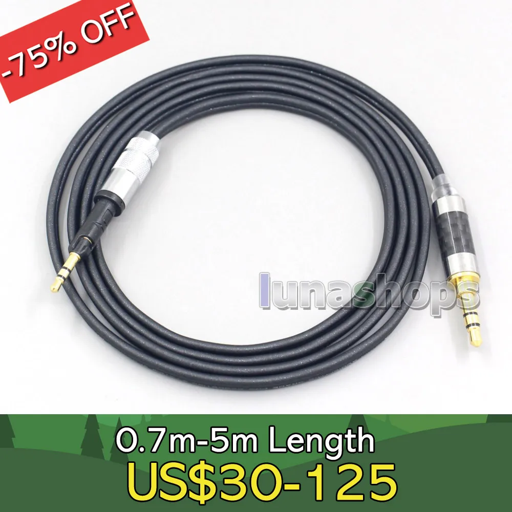 

2.5mm 3.5mm 4.4mm XLR Black 99% Pure PCOCC Earphone Cable For Sennheiser HD6 HD7 HD8 MIX DJ HD595 LN007122