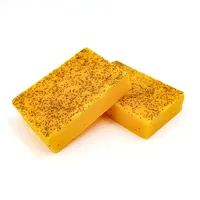 RDQCTQ 1 pièces savon en barre naturelle au curcuma pour hommes, savon à l'acide kojique au citron, savon de douche et pour le visage-pas de produits chimiques difficiles 100g 2