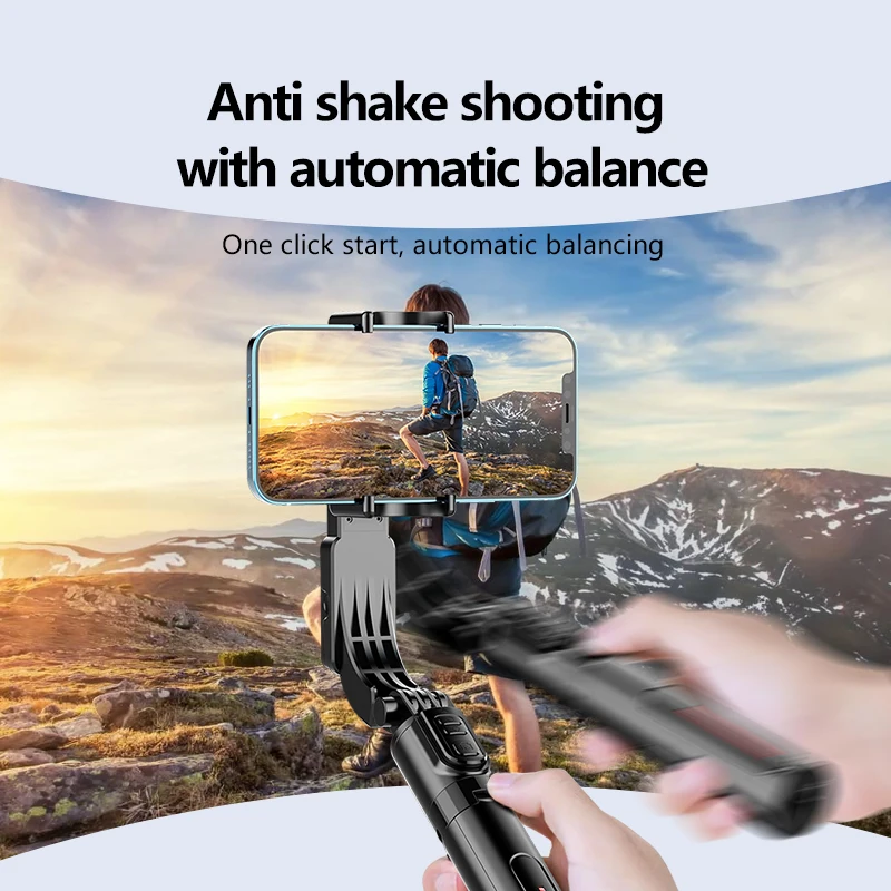 Gimbal Stabilizer Selfie Stick Foldable Wireless Tripod with Bluetooth Shutter Monopod for IOS Android