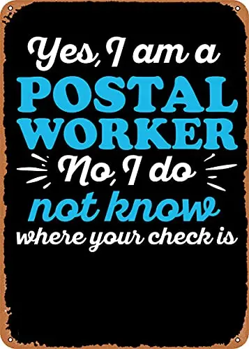 

Postman Postman Postal Vintage Look Metal Sign Art Prints Retro Gift 8x12 Inch