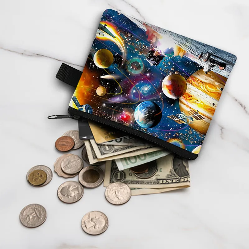 Cosmic Planet Cartoon Coin Purse - Cute Children's Storage Wallet and Gift