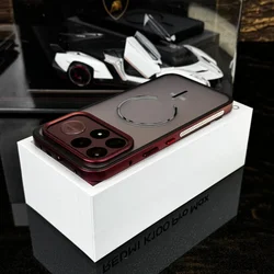 Premium Luxury Aluminum Alloy Cooling Frame Case with Magsafe and Frosted Backplane for Poco F9 Pro (Red)
