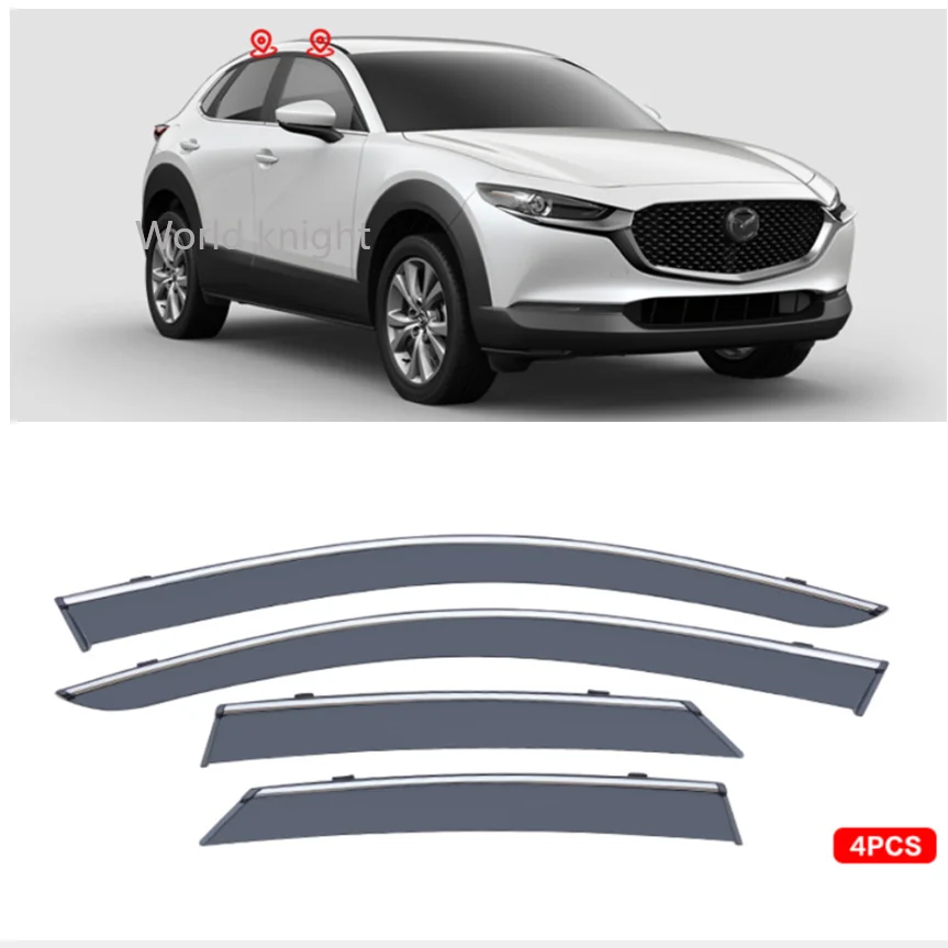 

For Mazda cx-30 2020+ Car Accessories Plastic Exterior Visor Vent Shades Window Sun Rain Guard Deflector 4pcs