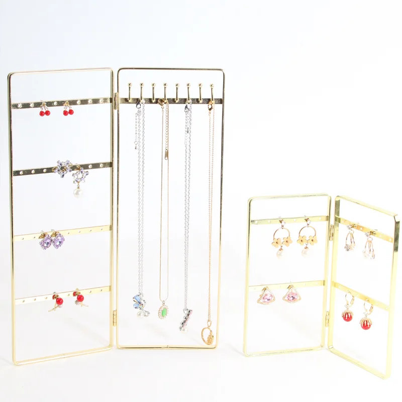 Door Jewelry Display Rack Metal Earring Storage Rack Collapsible Necklace Bracket Holder Counter Display