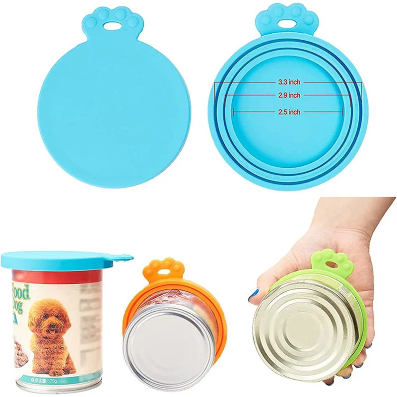Food Cover 3 In 1 Reusable Pet Food Can Silicone Fresh Keeping Preservation Cover For 8.9cm/7.3cm/6.5cm