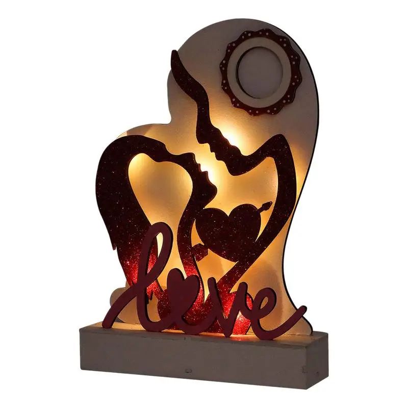 

Valentine's Day Decoration LED Lights Love Wooden Ornaments Romantic Valentine's Day Gifts Home Crafts Night Lights table lamps