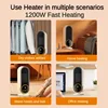 1200W Remote Control Heater Desk Heater for Room LCD Touch Screen Display Fast Space Heating Two Gears Timeable Electric Heaters 2