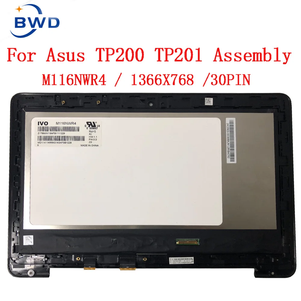 

LP116WH7 SPC1 M116NWR4 R1 LCD Touch Screen Digitizer Assembly For Asus TP200 TP200S TP200SA