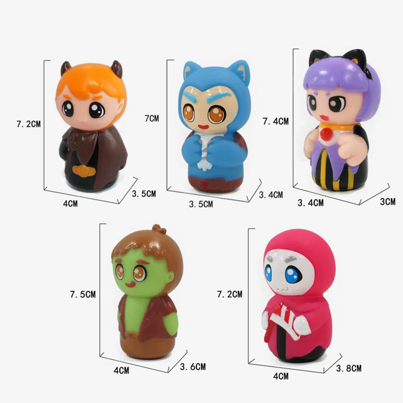 Finger Dolls Soft Rubber Hand Puppet Toy Halloween Baby Preschool Doll Baby Soothing Toy Stuffed Plush Puppets Gifts Home Decor
