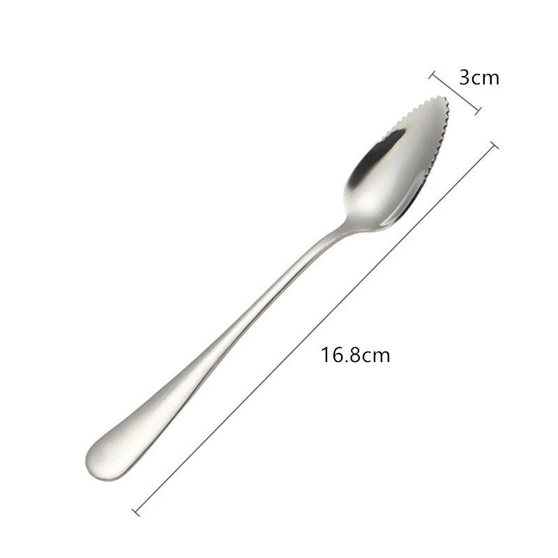Fruit Scraping Tool Stainless Steel Kiwi Mango Spoon Serrated Edge Mud Scrapers