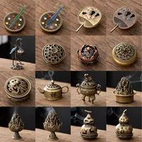 Copper Alloy Bamboo Radish Stove Gourd Fan Pipa Plate Incense Burner Small Xiangyun Aromatherapy Tablet - Image 2