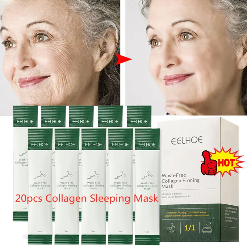 20pcs Collagen Anti Wrinkle Sleeping Mask Korean Skin Care Anti Wrinkle