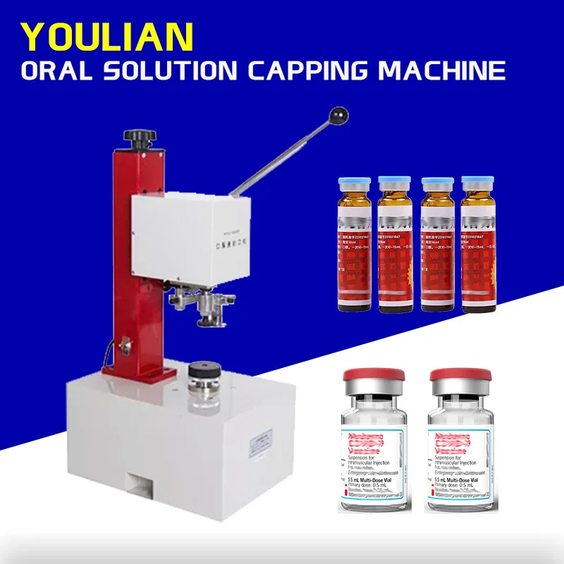 

KFJ-1035 Factory Wholesale Desktop Locking Crimper Oral Solution Vaccines Vial Glass Bottle Capping Machine