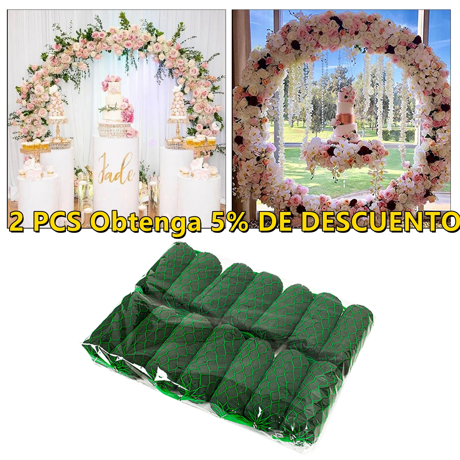 Guirnalda de flores para arreglos florales, bloques de espuma de arco Floral Oasis, Base de