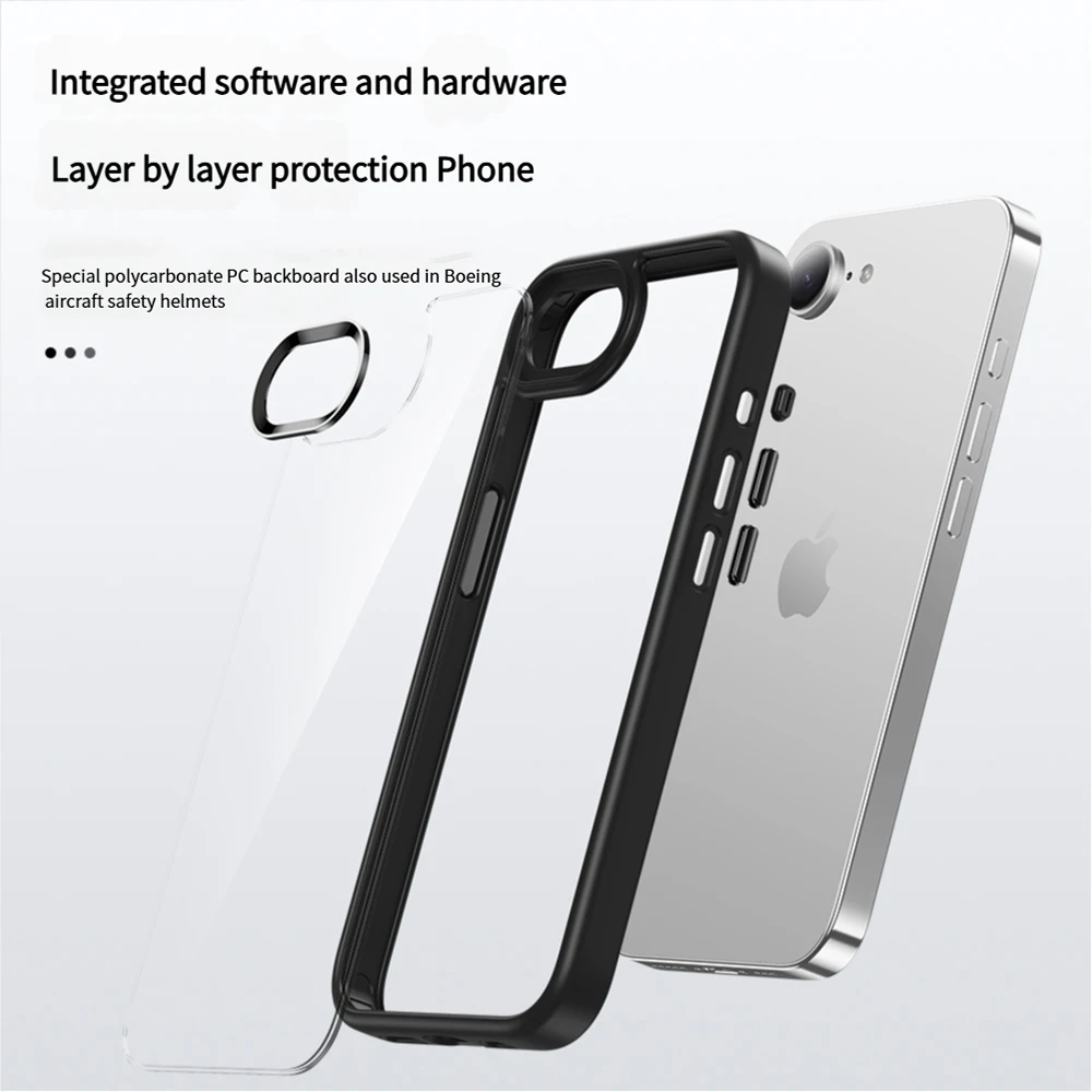 Luxury Metal Frame Transparent Acrylic Shockproof Bumper Cover