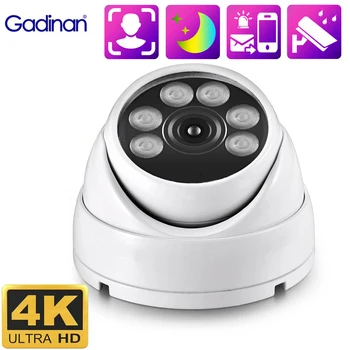 Gadinan HD 4K 8MP IP 카메라, 얼굴 인식 AI 휴머노이드 경보, POE 컬러 나이트 비전, CCTV 보안 네트워크 감시, XMEYE