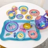 Toy Tea Set for Little Girls Princess Party Play Toy Kid Afternoon Tea Set Including Kitchen Pretend Toys Birthday Gift for Kids 6