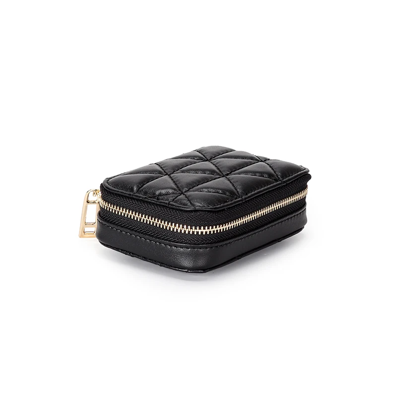 Genuine Leather Ladies Lipstick Bag EDC Earphone Organizer Coin Wallet Excellent Leather Mini Makeup Case Mirror Lipstick Pocket