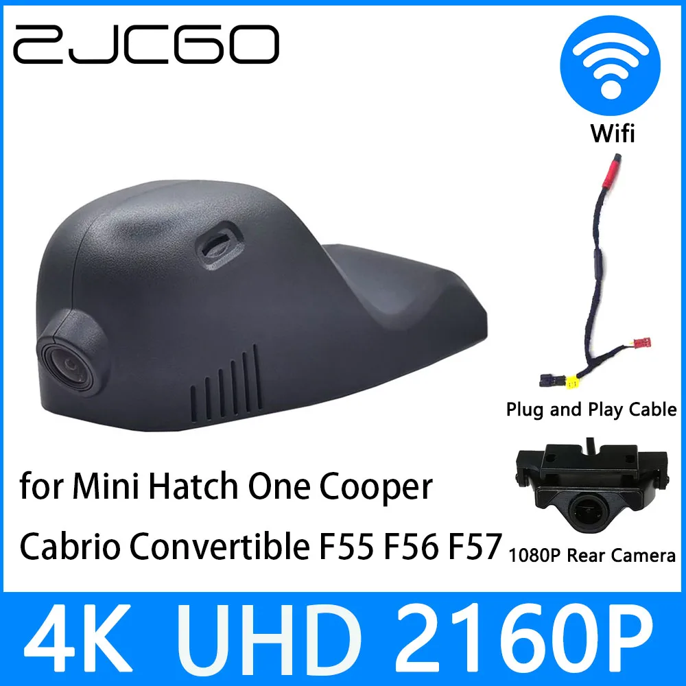 

Видеорегистратор ZJCGO 4K UHD 2160P, Автомобильный видеорегистратор DVR с ночным видением для мини-Люка, один медный кабельный трансформер F55 F56 F57