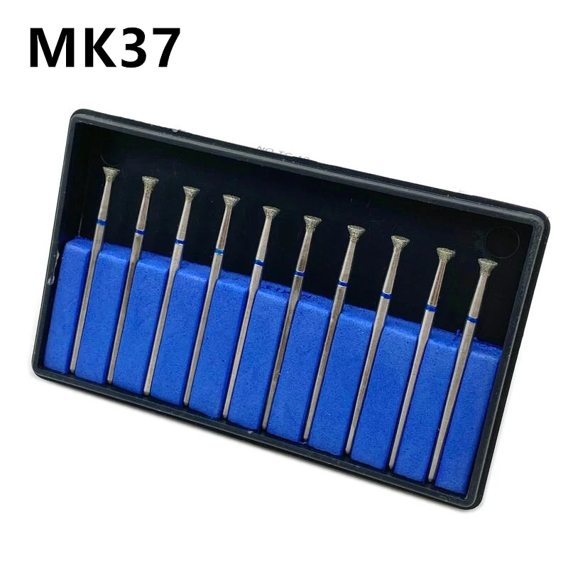 

10pcs/kit Dental Tools Electroplated Diamond Point Polisher HP Diamond Burs HP Rotary Bur Nail Drill Bits MK37