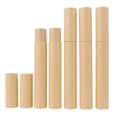 

20pcs Kraft paper tube Creative Handmade Diy Picture Cylinder Packaging Black kraft paper tube tea can wine bottle pencil tube