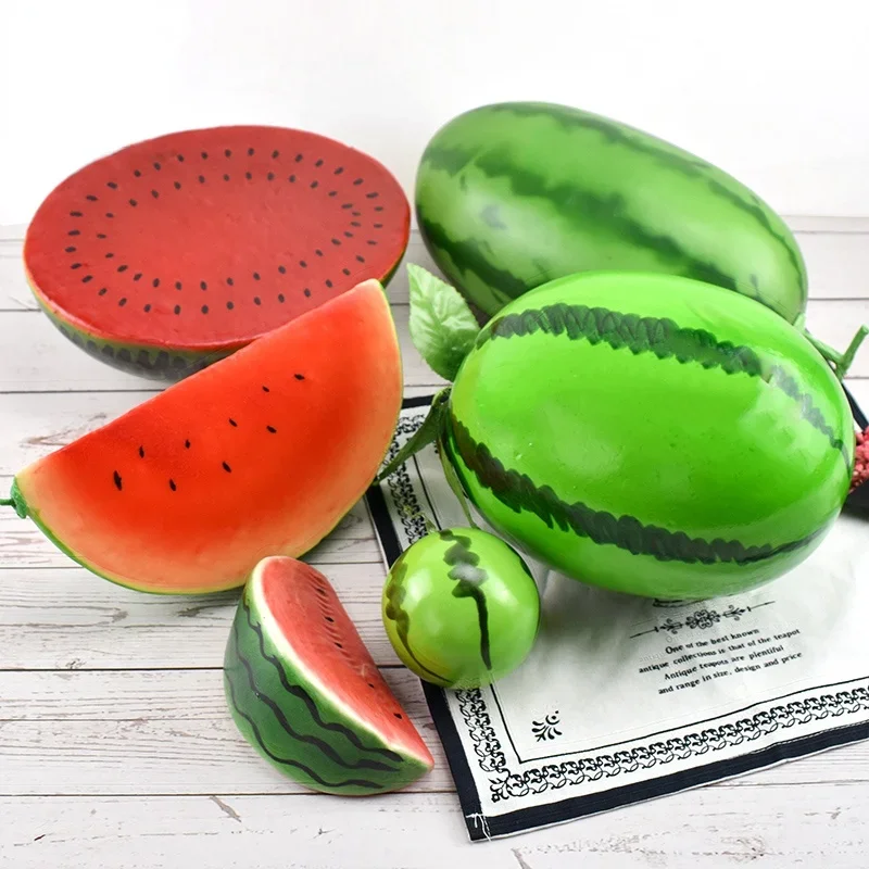 Plastic Simulation Watermelon Artificial Creative Fake Fruit Decor Craft Food Photography Props Children Early Education Gifts
