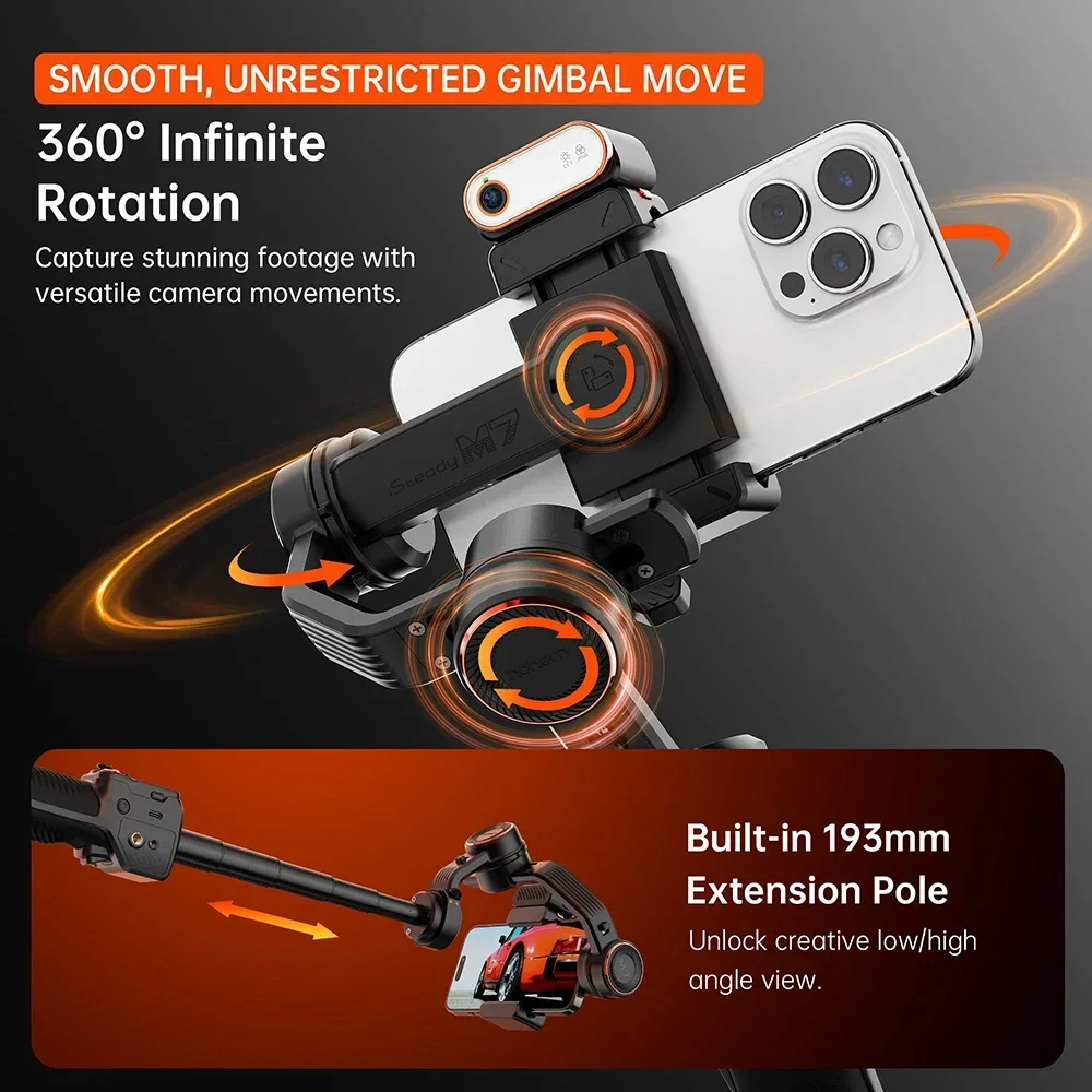 アップグレードされたHohem M7 iSteady M7ジンバルスタビライザー