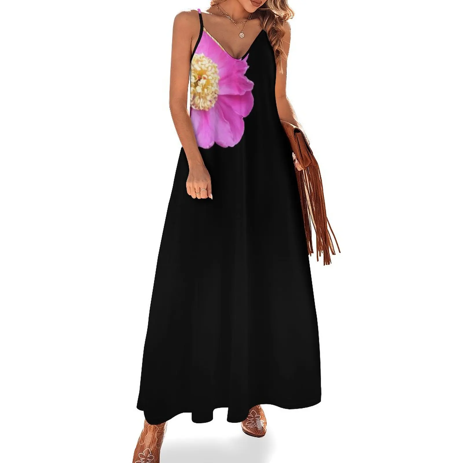 

Pink Peony Sleeveless Dress Beachwear Women's summer dress