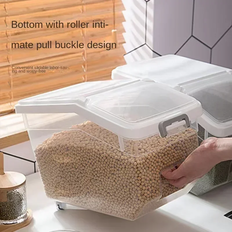 

Container Tank Kitchen Box Sealed Food Dispenser Rice Storage Bucket Pet Moisture-proof Jar Grain Cereals