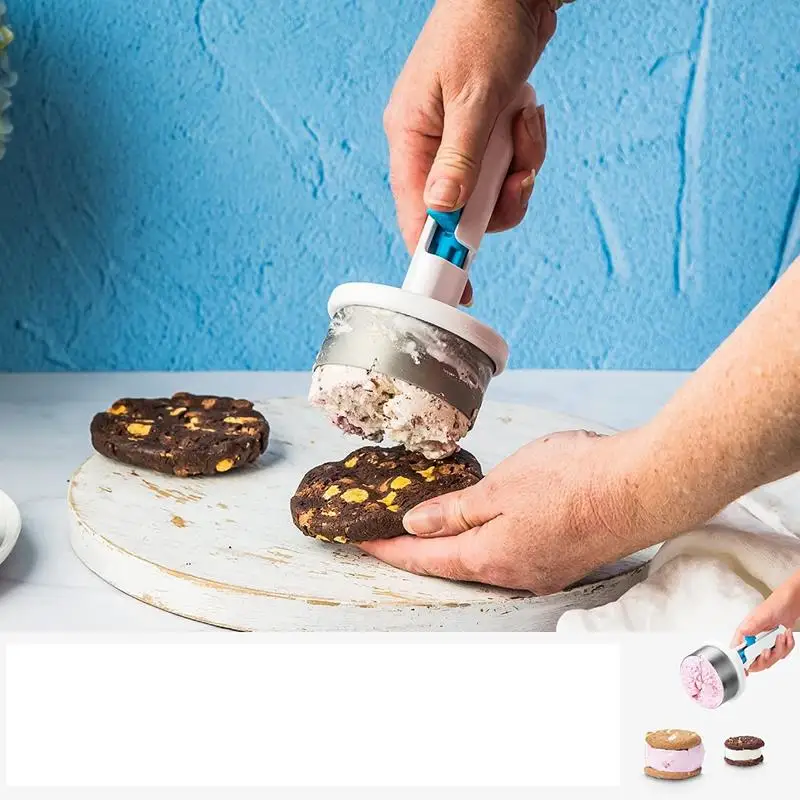 Ice Cream Sandwich Maker Ice Cream Scoop Cylinder Sandwich Spoon Release Accessories Kitchen Supplies