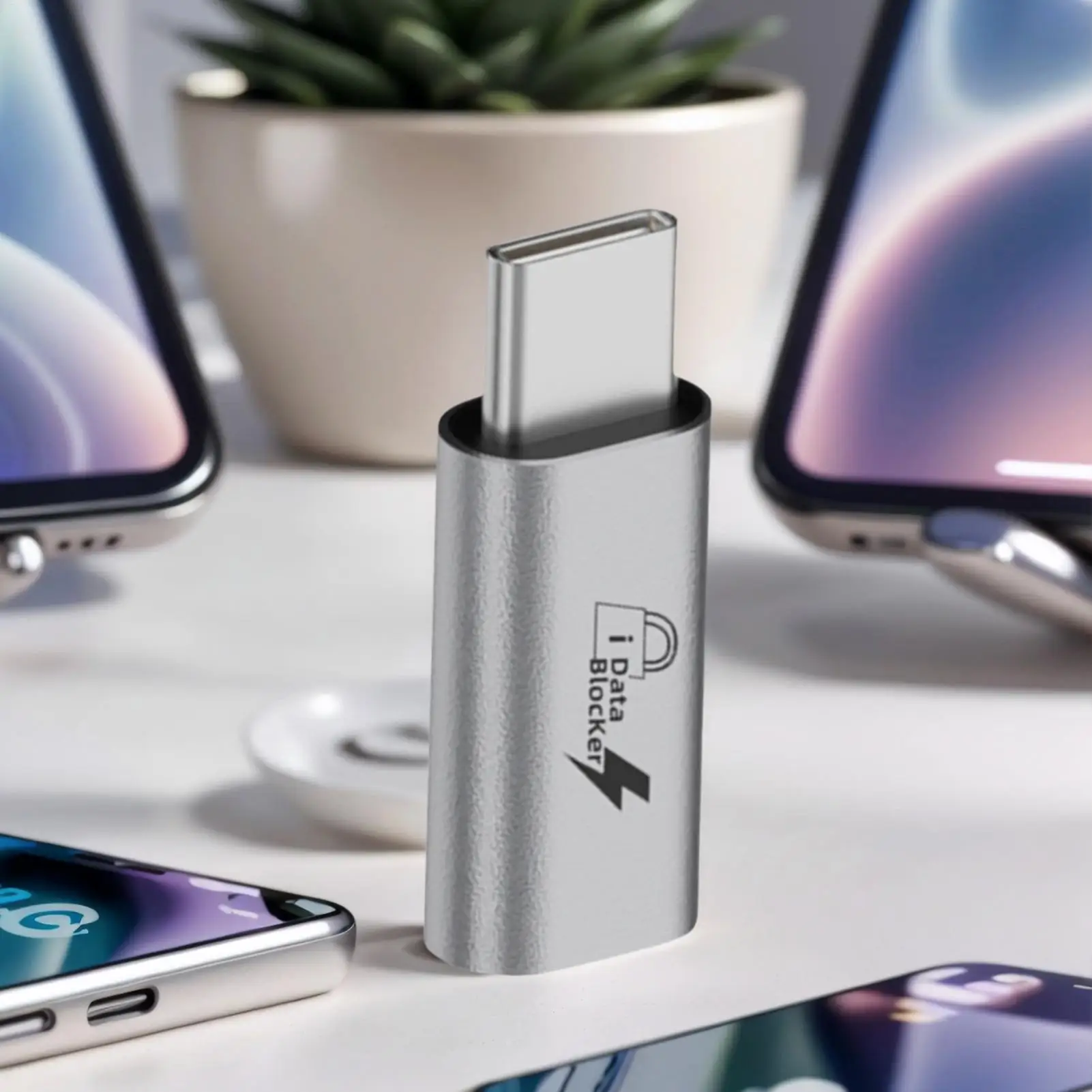 USB-C 데이터 차폐 어댑터 USB 포트 개인정보 보호 장치 타입-C 차단기 PC 노트북 블록용