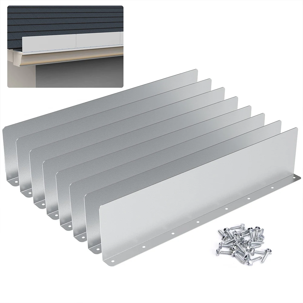 4pcs Gutter Valley Splash Guard Anti-Rust Rainwater Valley Gutter Splash Guard Durable for House Residential Roof