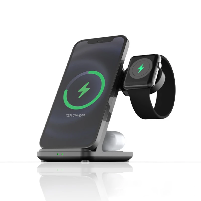 Cargador inalámbrico rápido de 15W, estación de carga rápida para 12, 13, mini pro max, iWatch S1/S2/S3/S4/S5/S6/SE/S7, AirPods 2 | - AliExpress