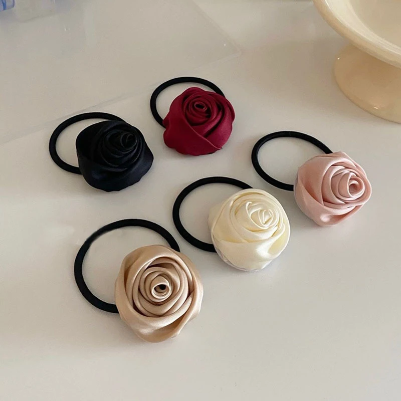 Elegant Rose Flower Elastic Hair Scrunchies
