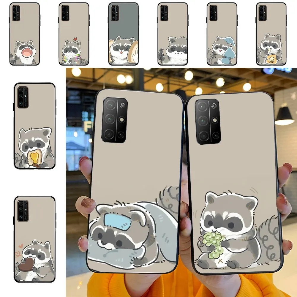 

Raccoon Cute Phone Case For Huawei Honor 10 lite 9 20 7A 9X 30 50 60 70 pro plus Soft Silicone Cover