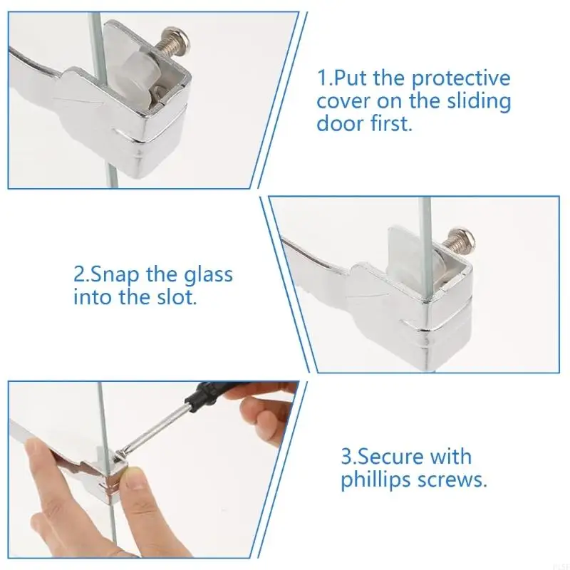 P15F 2Pcs Sliding Glass Door Ratchets Lock with Key Showcases Display Case Lock