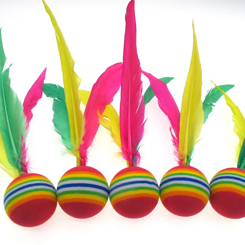 Colorful Feathers Kick Shuttlecock Chinese Jianzi Foot Sports Outdoor Toy Game 1/5pcs