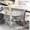 Kitchen Sink 304 Stainless Steel Embossed Large Single Slot Silver Multifunctional Sinks Undermount Basin 5