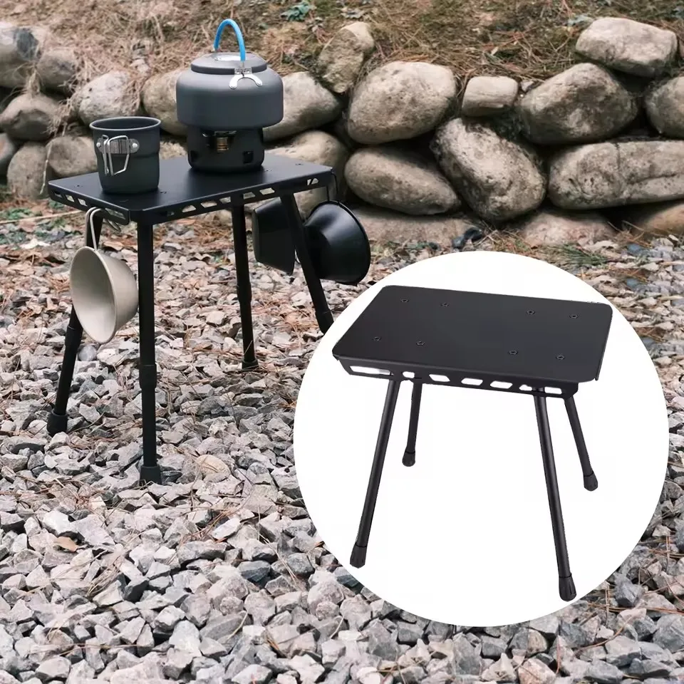 Table et chaise double usage pêche camping - Tabouret portable relevable bureau extérieur pliant