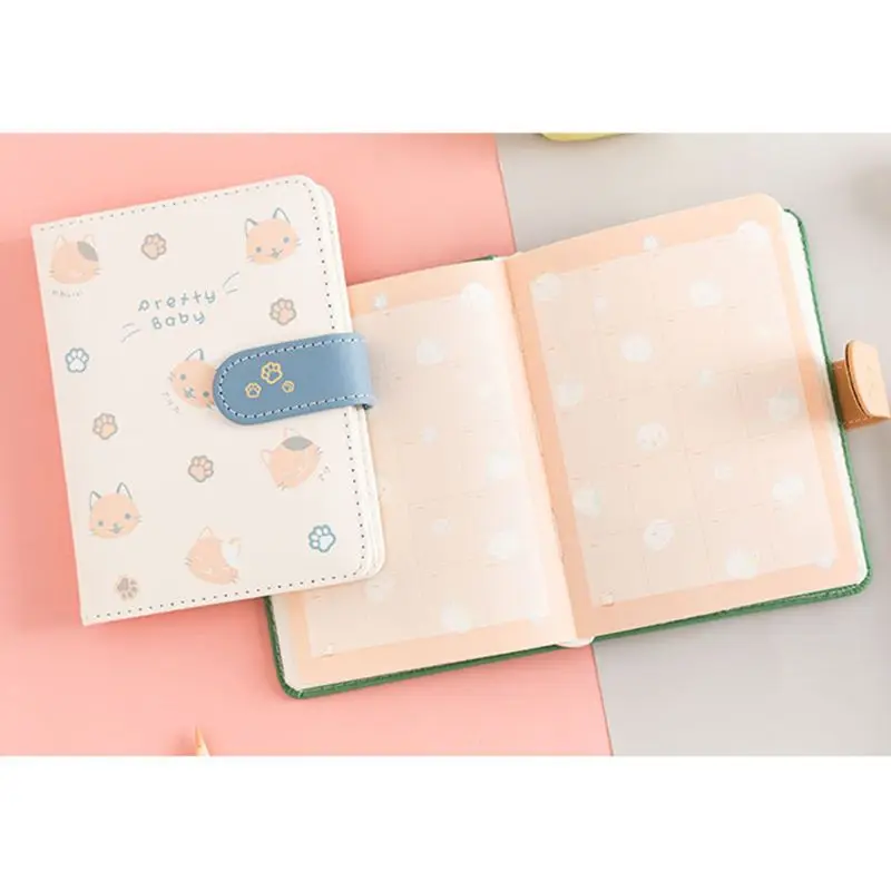 for Cat Student Notebook Journal Schedule Planner Agenda PU Leather Cover M