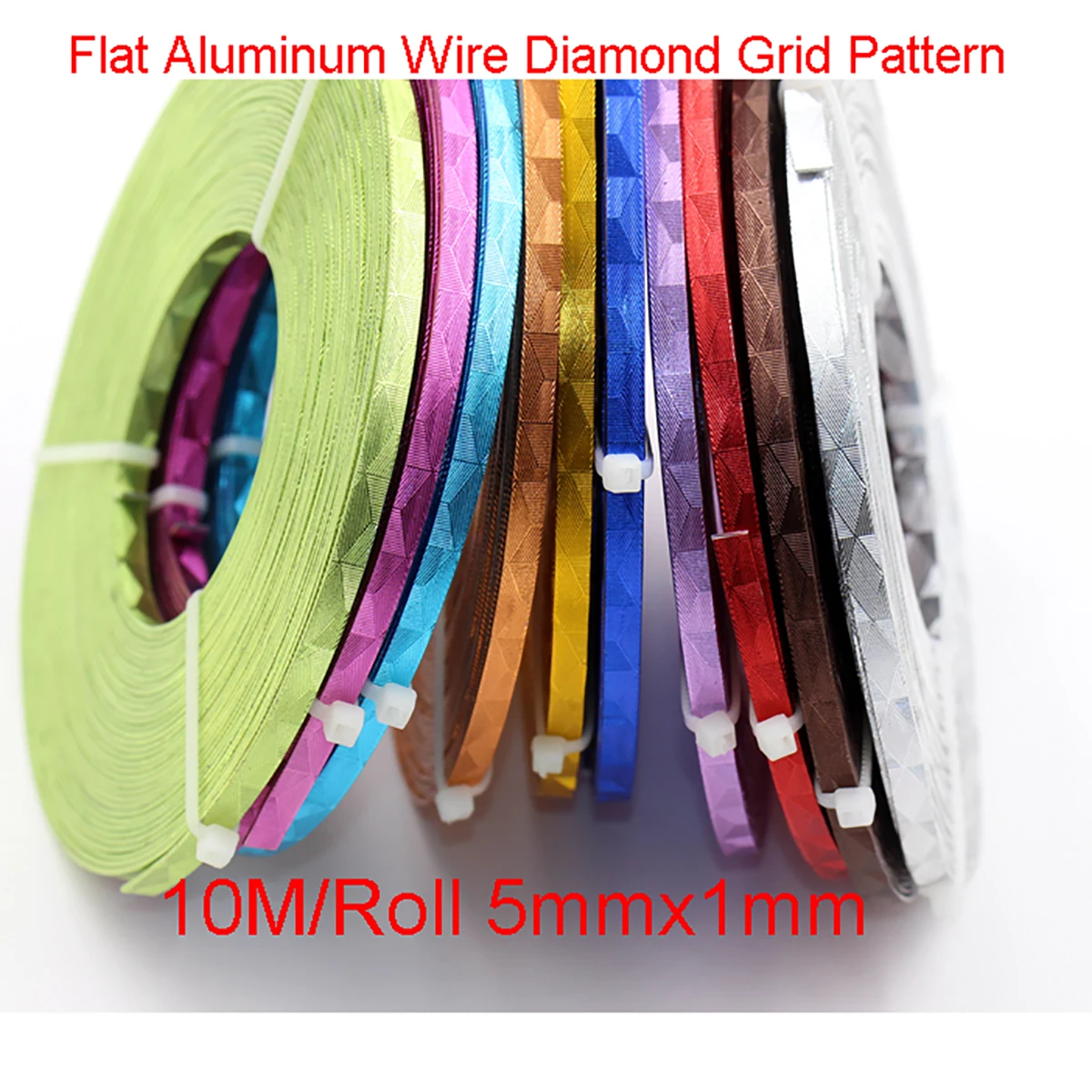 Das farbige flache Aluminiumdraht-Diamant-Gittermuster wird für DIY handgefertigte Schmuckhandwerk-Styling-Zubehör in 9 Farben verwendet