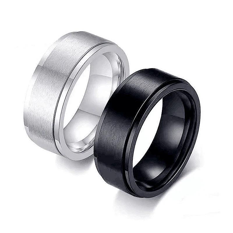 Anti Stress Anxiety Fidget Spinner Couple Rings For Lovers Rotating ...