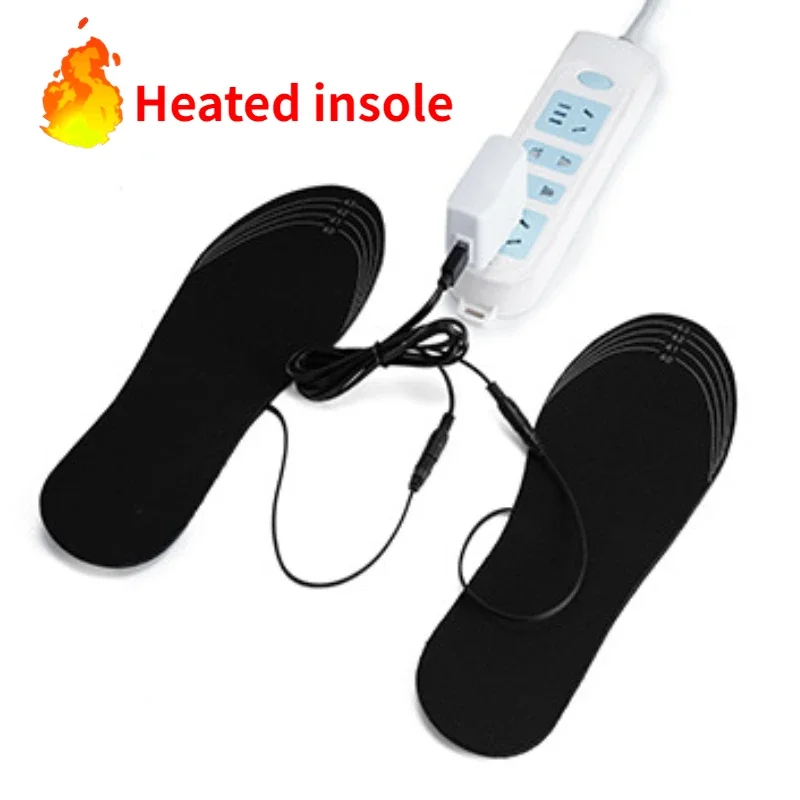 USB Rechargeable Heated Insoles for Outdoor Skiing Winter Foot Warmers, Electric Heated Shoes Pad, Size 35-46, DIY
